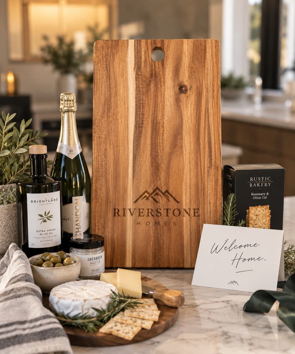 Platinum Collection logo board beside wine and crackers